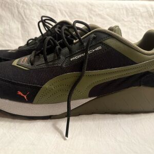 Puma - Porsche Men's Black and Olive Porsche Sneakers